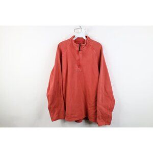 Vintage 90s Streetwear Mens XL Faded Blank Pigment Dye 1/4 Half Zip Sweatshirt